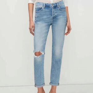 7 for all mankind Luxe Vintage Josefina Jeans Size 25 Denim Distressed Mid Rise